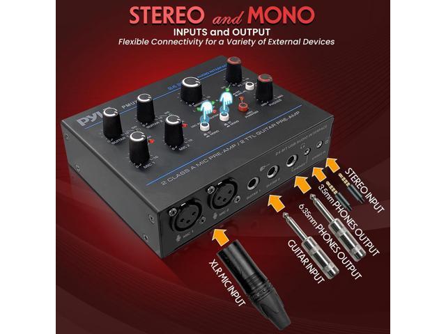 Pyle Professional USB Audio Interface with MIC/LINE, Guitar, AUX Stereo and RCA Inputs, Phone/Stereo/Monitor Outputs - PMUX6