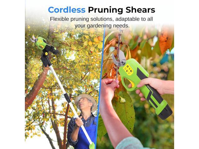 SereneLife Cordless Lithium Pruner with Telescopic Handle, 7.2V Lithium-Ion Battery, Ideal for Bushes, Roses, Woody Stems, and Branches