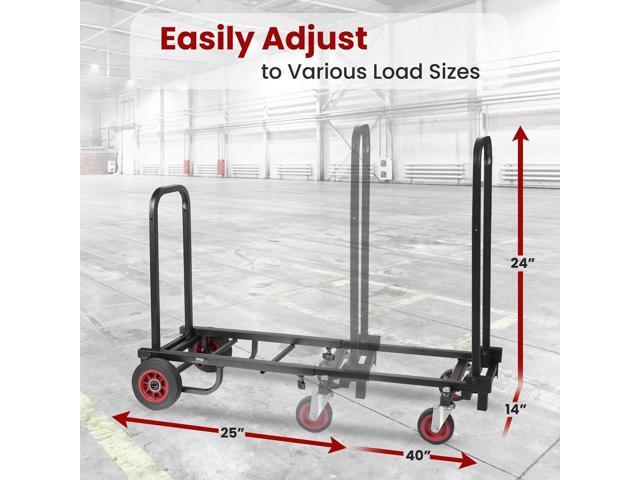 Pyle Adjustable Professional Equipment Cart - 8-in-1 Folding Multi-Cart, Hand Truck/Dolly/Platform Cart