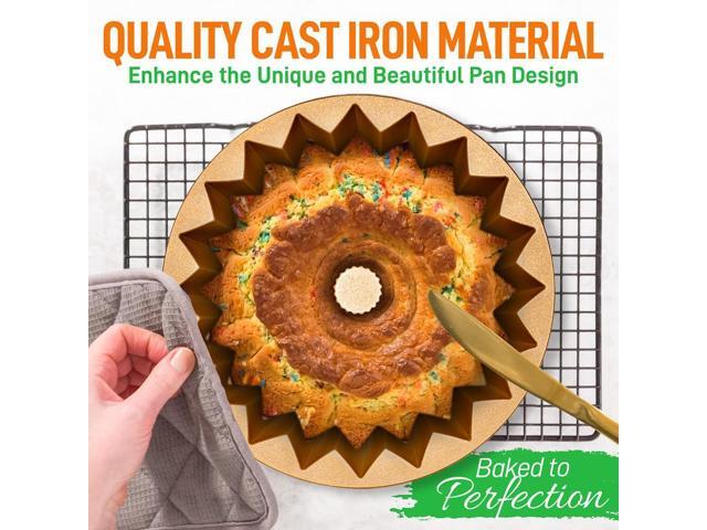 NutriChef Extra-Thick Nonstick Cast Aluminum French Wreath Pan - NCBUTP42 - 9.4'x3.9'