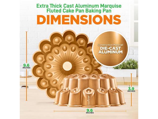 NutriChef Extra-Thick Nonstick Cast Aluminum Marquise Pan - NCBUTP55 - 9.6'x3.9'