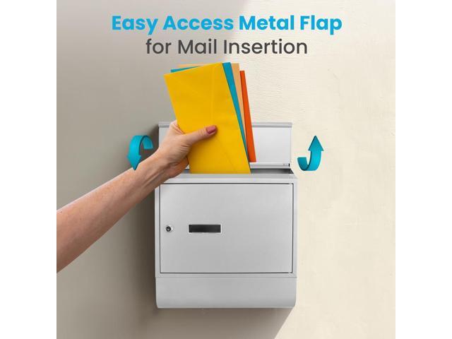 SereneLife Wall Mount Locking Mailbox with Secure Key and Lock Mechanism - SLMAB06
