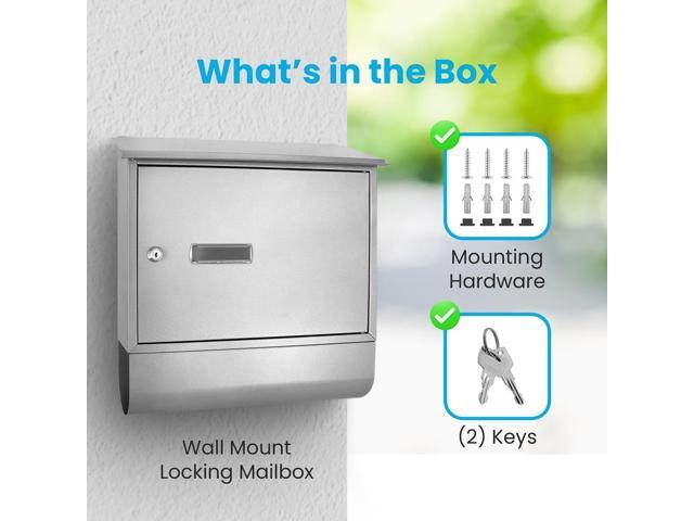 SereneLife Wall Mount Locking Mailbox with Secure Key and Lock Mechanism - SLMAB06