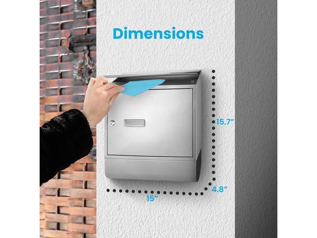 SereneLife Wall Mount Locking Mailbox with Secure Key and Lock Mechanism - SLMAB06