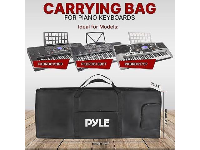 Pyle Keyboard Case, 61 Key Carrying Case Bag for Piano Keyboards, Protects and Covers Portable Digital Keyboard Water Resistant, Use for Models...