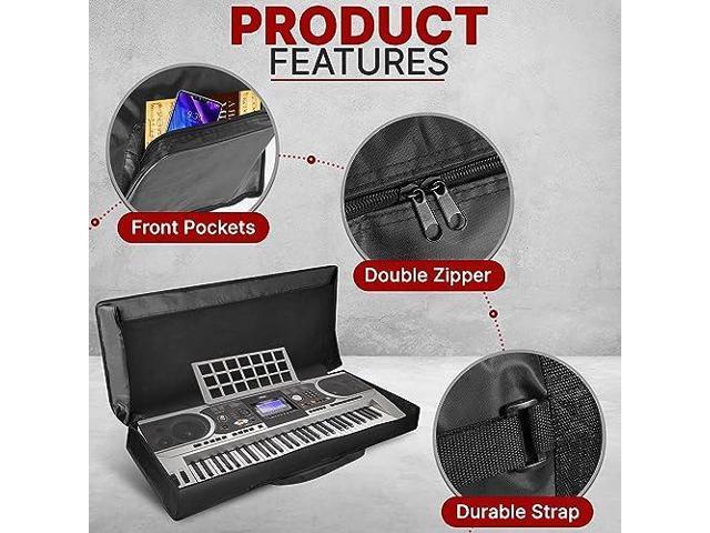 Pyle Keyboard Case, 61 Key Carrying Case Bag for Piano Keyboards, Protects and Covers Portable Digital Keyboard Water Resistant, Use for Models...