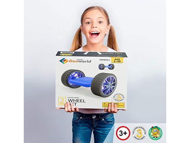 Hurtle Magnetic Blocks Wheels Set - Compatible with Other Brands of Standard Size Magnetic Tiles, Magnetic Toys Wheels Bases for Kids/Toddlers (2...