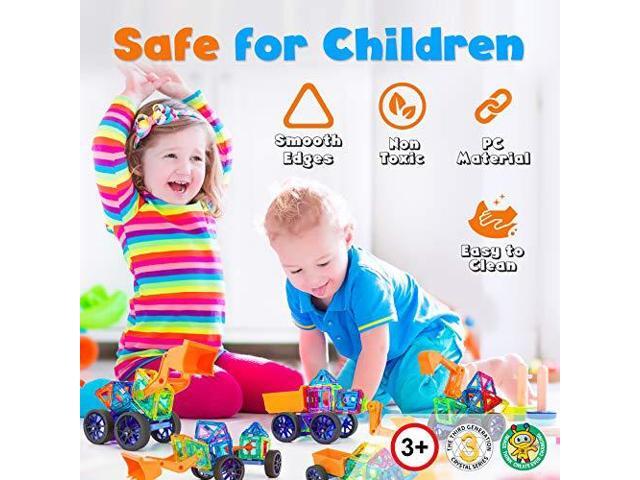Hurtle Magnetic Blocks Wheels Set - Compatible with Other Brands of Standard Size Magnetic Tiles, Magnetic Toys Wheels Bases for Kids/Toddlers (2...