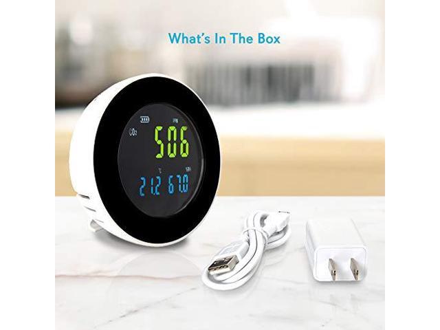 Pyle Smart Indoor Air Quality Monitor - Digital Hygrometer Thermometer Test Gauge, Air Tester for Home, Pollution Sensor Detector, Carbon Dioxide...
