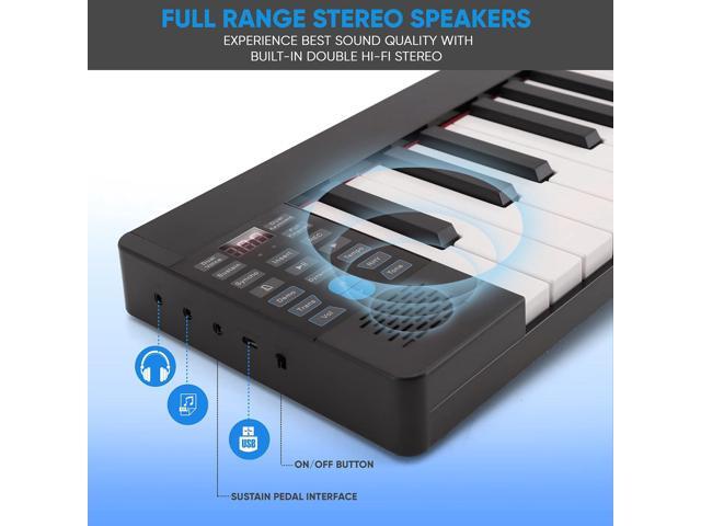 Pyle Electric Keyboard Piano 88 Keys - Portable Foldable Digital Piano Keyboard With Bluetooth, 128 Rhythms/Tones,Semi weighted keys, Sustain...