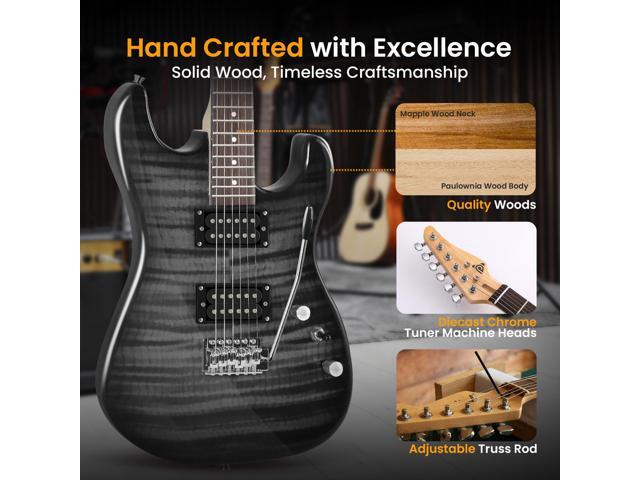 Pyle PEGKT99BK.5 Electric Guitar Kit with Amp for Beginners Full Size 39 Instrument Package with Humbucker Pickups and Rock Amplifier Starter Set...