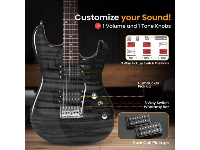 Pyle PEGKT99BK.5 Electric Guitar Kit with Amp for Beginners Full Size 39 Instrument Package with Humbucker Pickups and Rock Amplifier Starter Set...