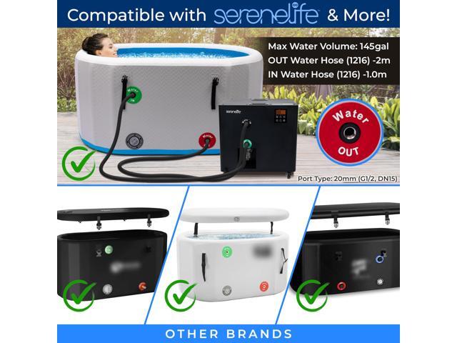 SereneLife Cold Plunge Chiller System - 1/2 HP 2290w, 132 Gal Max Volume Ice Bath Water Chiller with Quiet Design Cooling Refrigeration Compressor,...