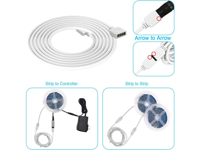 4Pin RGB LED Strip Connector Kit - Include 5050 2 Way RGB Splitter Cable, 6.6feet RGB Extension Cable, RGB Controller Jumper, LED RGB Jumper, L and...