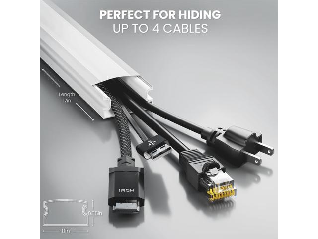 Cord Hider 153in - Cord Covers for Wires - Paintable Cable Hider - Cable Management - Wire Hiders for TV On Wall - Cable Management Cord Hider Wall...
