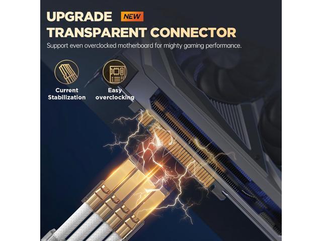 AsiaHorse PSU Cable Extension Kit of Clear Connector, 24Pin/4+4 EPS/6+2 PCI-E 16AWG ATX Power Supply Sleeved Cable Kit for Two-Way CPU Performance,...