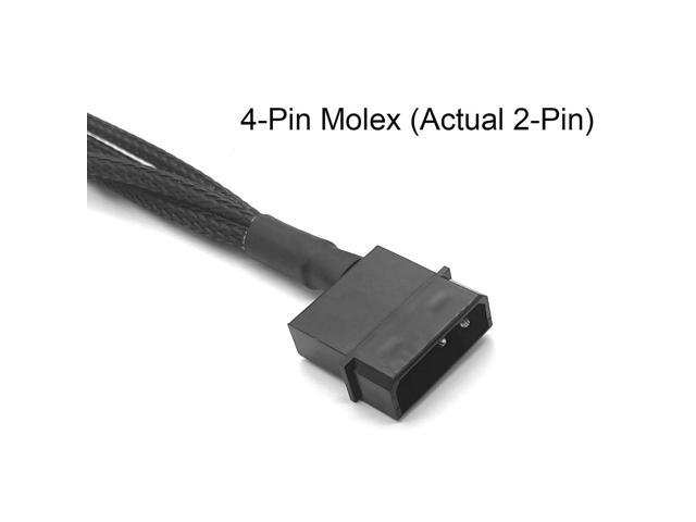 Molex to 3Pin / 4Pin Fan Adapter, Molex Fan Cable, 4Pin Molex (Actual 2-Pin) to 4 x Fan Splitter Cable, PC Fan Power Adapter Cable for 12V 3-Pin /...