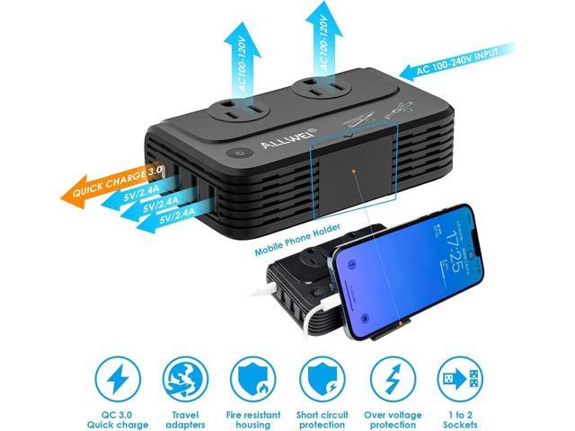 ALLWEI Travel Voltage Converter 220V to 110V Power International Travel Adapter for Hair Straightener/Curling Iron, Universal Power Plug Adapter...