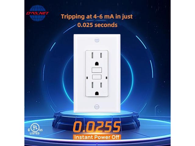 GFCI Outlet, Weather Proof, Tamper Resistant, Self Test GFI Receptacle, Outdoor or Indoor, 15 Amp, White (1 Pack)