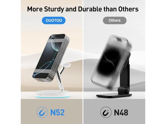 2025 3 in 1 Charging Station Compatible with Magsafe Charger Wireless Charger Stand for iPhone 16 15 14 13 12 Series Wireless Charging Station for...