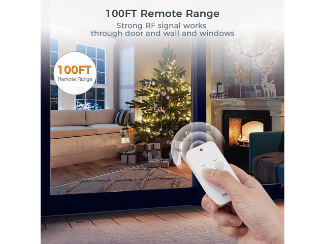 Remote Control Outlet, TESSAN Wireless Light Switch, On Off Switch Plug for Lights, Lamps, Fans, Household Appliances, 100ft RF Range, 15A/1875W(1...