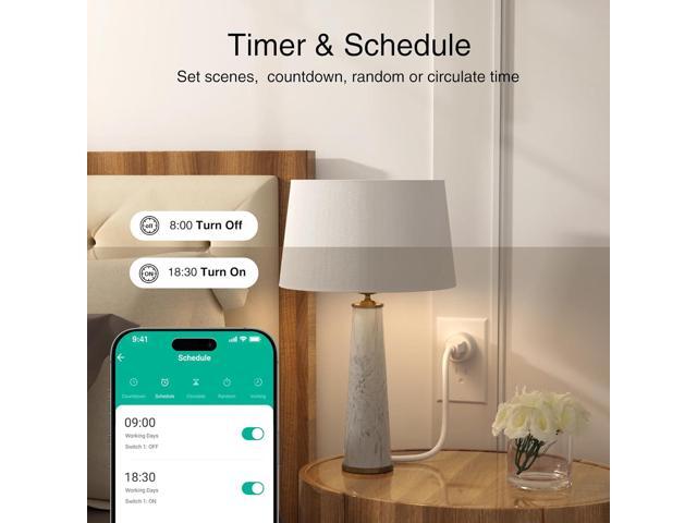 GHome Smart Plug,WiFi Smart Plugs Compatible with Alexa and Google Home,Smart WiFi Outlet with Remote Control and Timer Function,2.4GHz Wi-Fi...