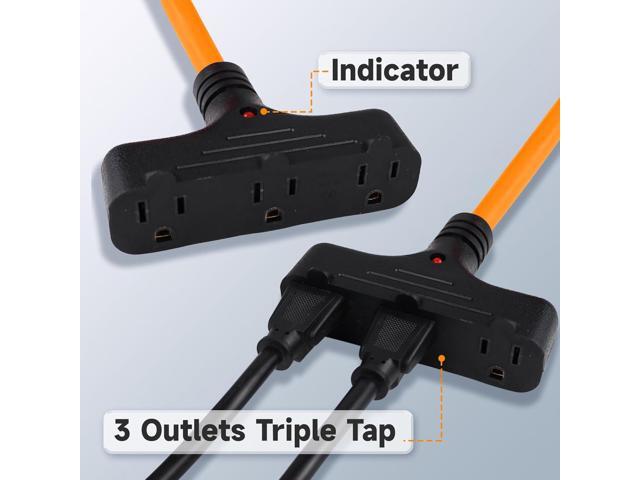 EP 30 Ft Retractable Extension Cord Reel, 16/3 SJTW Power Cord with 3 Electrical Outlets, Ceiling or Wall Mount, 10 Amp Circuit Breaker, Metal...