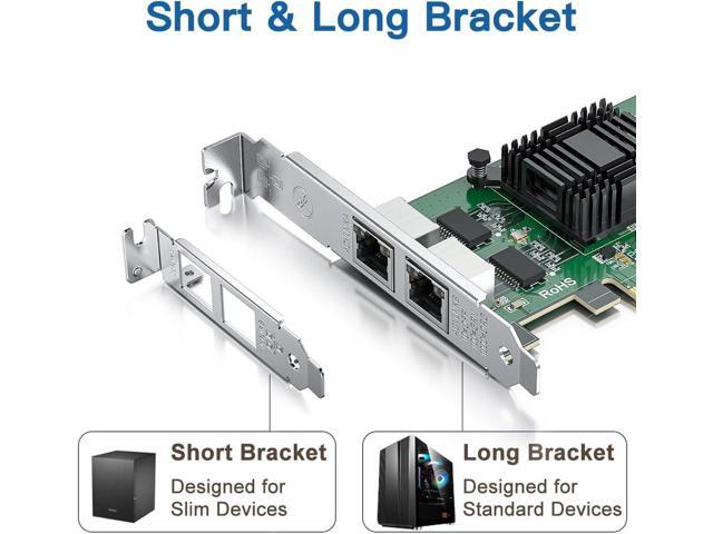 Gigabit Dual NIC with Intel 82576 Chip, 1Gb Network Card Compare to Intel E1G42ET NIC, 2 RJ45 Ports, PCI Express 2.1 X1, Ethernet Card with Low...