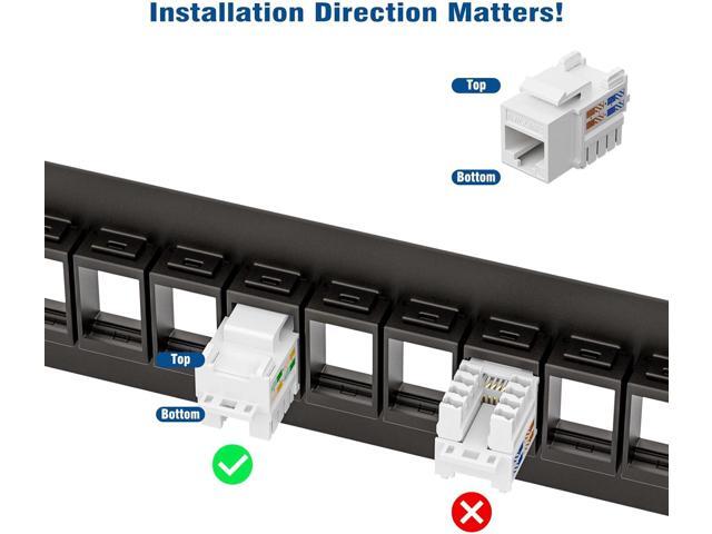 Iwillink Blank 12-Port Keystone Patch Panel with 89D Wall Mount Bracket, Versatile Vertical/Horizontal Installation, Includes 6 Blank Keystone...