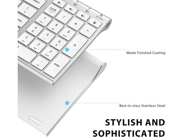 iClever BK10 Bluetooth Keyboard, Universal Bluetooth 5.1 Wireless Keyboard with Number Pad, Ergonomic Design, Multi-Device Compatibility, Stable...