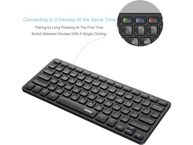 Arteck Universal Multi-Device Bluetooth Keyboard Ultra Slim and Compact Wireless Bluetooth Keyboard with Media Hotkeys for Windows iOS iPad OS...