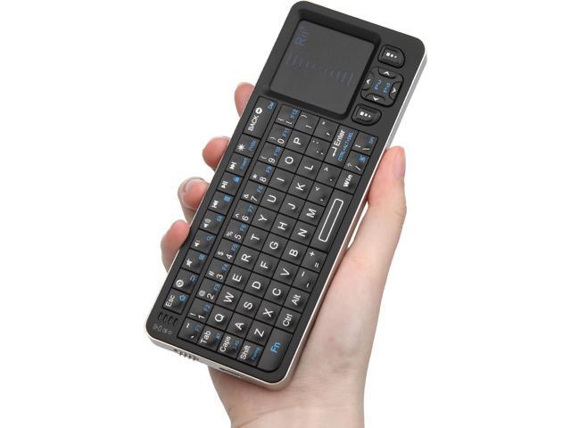 Rii K06 Mini Bluetooth Keyboard,Backlit 2.4GHz Wireless Keyboard with IR Learning, Portable Lightweight with Touchpad Compatible with Android TV...