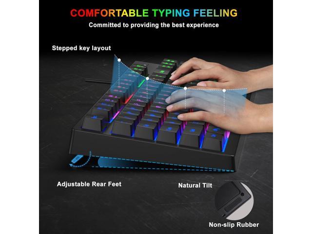 BlueFinger RGB 87 Keys Gaming Keyboard and Backlit Mouse Combo, 75% USB Wired Rainbow Keyboard, Gaming Set for Laptop PC Computer Game and Work