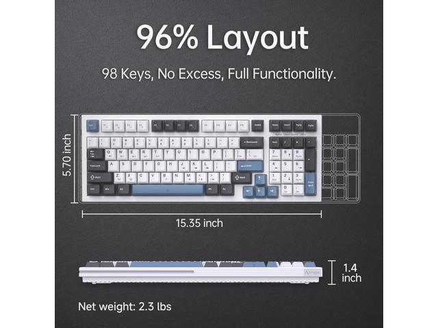 KEMOVE K98SE Mechanical Gaming Keyboard, 98 Keys LED Backlit Programmable Keyboard, 96% Wired Computer Keyboard with Double Sound Dampening Foam,...