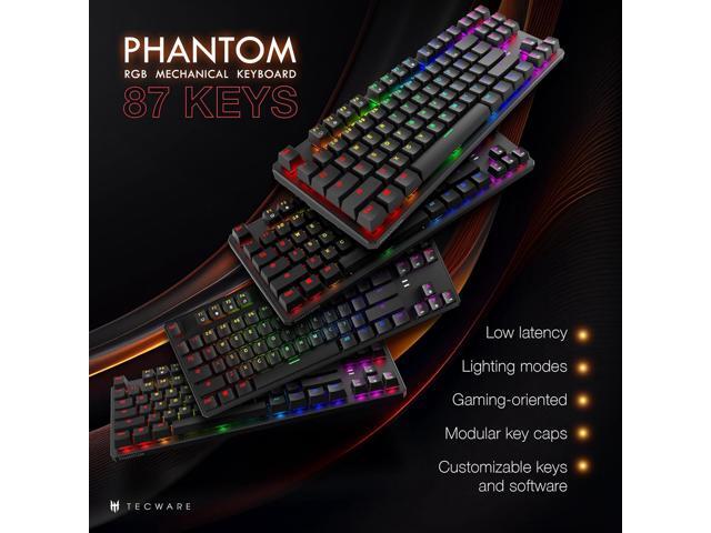 TECWARE Phantom 87 Key Mechanical Keyboard, RGB led, Outemu RED Switch