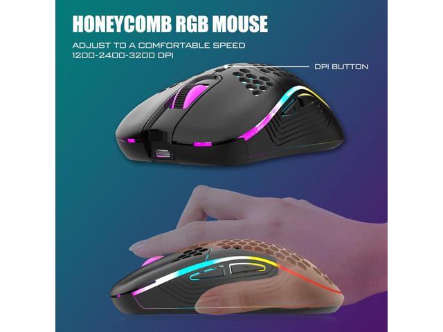 RedThunder K84 Wireless Keyboard and Mouse Combo, Rainbow Backlit Rechargeable Battery, 75% Layout TKL Ultra Compact Gaming Keyboard & Lightweight...
