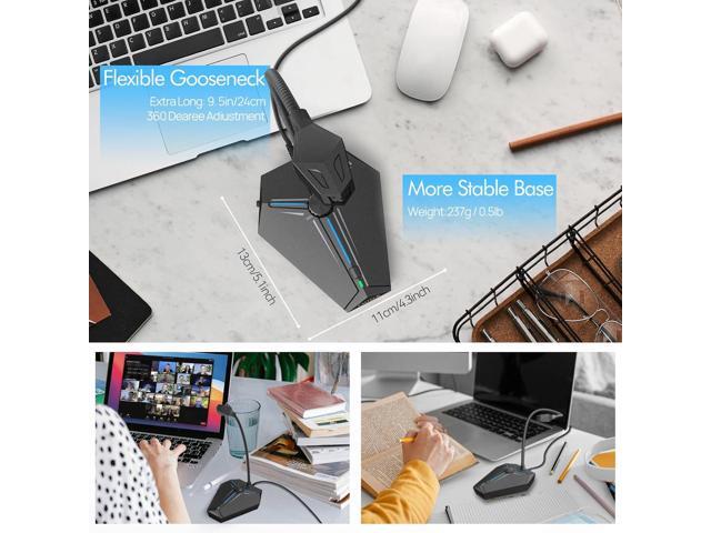 CMTECK USB Computer Microphone, Plug &Play Desktop Omnidirectional Condenser PC Laptop Mic, Mute Button with LED Indicator, Compatible with...