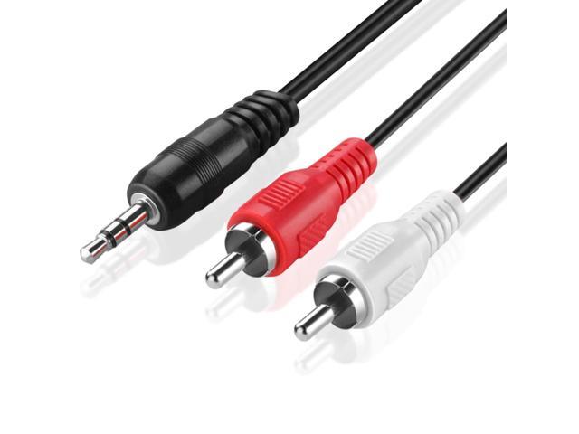 TNP RCA to Aux Cable (30 FT) - Male to Male 2 RCA to 3.5mm Adapter Connector Wire Cord - 2RCA Red and White Audio Cable to AUX Auxiliary Headphone...