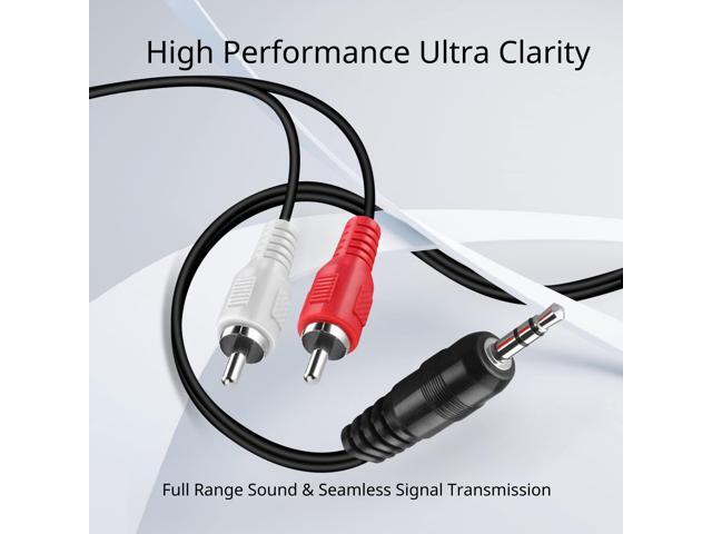 TNP RCA to Aux Cable (30 FT) - Male to Male 2 RCA to 3.5mm Adapter Connector Wire Cord - 2RCA Red and White Audio Cable to AUX Auxiliary Headphone...
