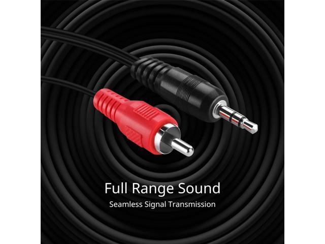TNP RCA to Aux Cable (30 FT) - Male to Male 2 RCA to 3.5mm Adapter Connector Wire Cord - 2RCA Red and White Audio Cable to AUX Auxiliary Headphone...