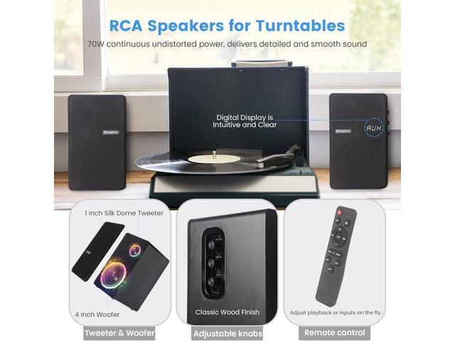 70W Powered Bookshelf Speakers, Active Stereo Speakers Pair Desktop Studio Monitor Speakers Wired Optical/ARC/RCA/AUX/BT Input for Turntable Vinyl...