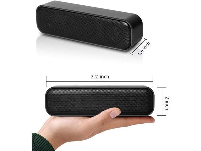 USB Computer Speaker for Desktop, USB Powered, Plug and Play, Soundbar Portable Mini PC Speaker for Desktop Computer and Windows PCs(Black)