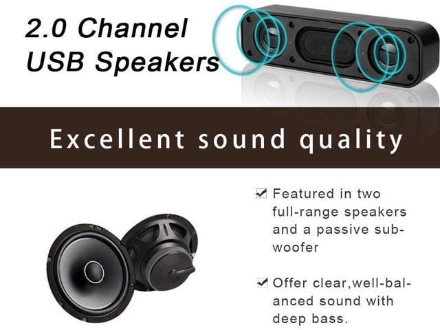 USB Computer Speaker for Desktop, USB Powered, Plug and Play, Soundbar Portable Mini PC Speaker for Desktop Computer and Windows PCs(Black)