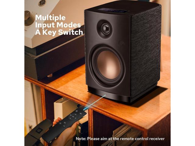 HiVi-Swans OS-10 HiFi Stereo Speakers, Bluetooth 5.0 Active Computer Bookshelf Speakers - 4'' Dynamic Woofer, Powered Desk Speakers 62w RMS with...
