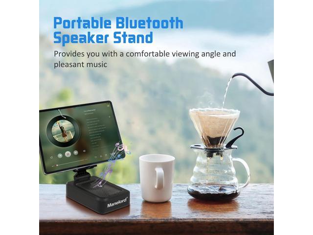 Cell Phone Stand with Wireless Bluetooth Speaker Compatible for iPhone/Samsung/iPad Tablet, Anti-Slip Design Phone Stand with HD Surround Sound for...