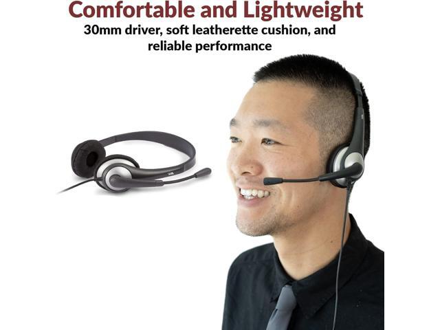 Cyber Acoustics Stereo Headset (AC-204), 3.5mm Stereo & Y-Adapter, Home, K12 School Classroom and Education
