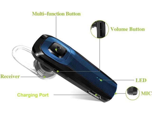 Bluetooth Earpiece, M26 Bluetooth Headset Handsfree V5.0 Wireless Earpiece Headphone with Noise Reduction and Microphone Compatible for Android...