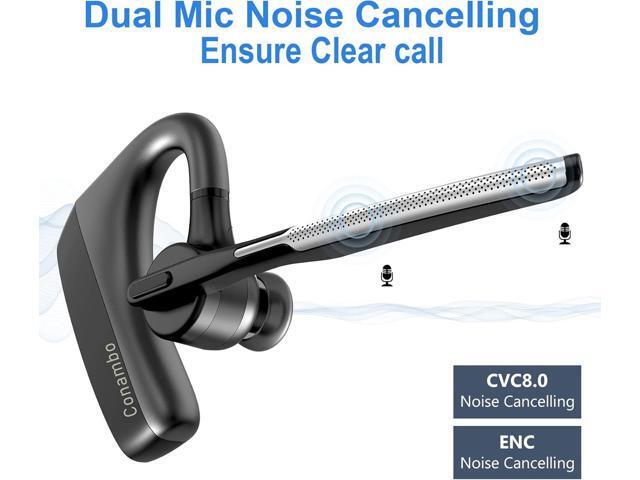 CONAMBO Bluetooth Headset V5.1, 16 Hrs HD Talktime CVC8.0 Dual Mic Noise Cancelling Hands Free Bluetooth Earpiece for Cell Phone iPhone Android...