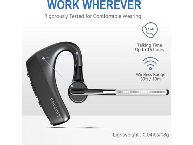 CONAMBO Bluetooth Headset V5.1, 16 Hrs HD Talktime CVC8.0 Dual Mic Noise Cancelling Hands Free Bluetooth Earpiece for Cell Phone iPhone Android...