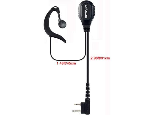 Retevis 2 Way Radio Earpiece, C-Type Earhook Headset with Mic, 2 Pin, for RT22 RT68 RT21 H-777 RT27 RT19 RB26 RB45,Compatible with BAOFENG UV-5R...